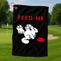 Simon's Cat Feed Me Cat Golf Towel