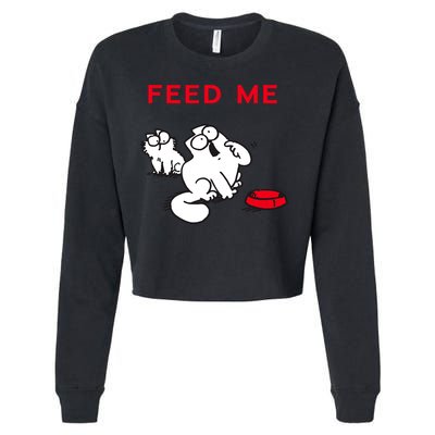 Simon's Cat Feed Me Cat Cropped Pullover Crew