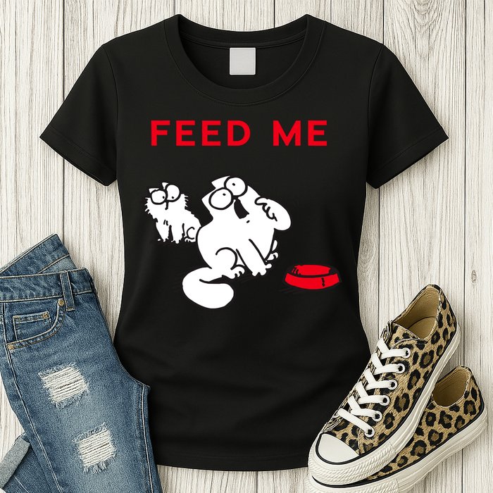 Simon's Cat Feed Me Cat Womens T-Shirt