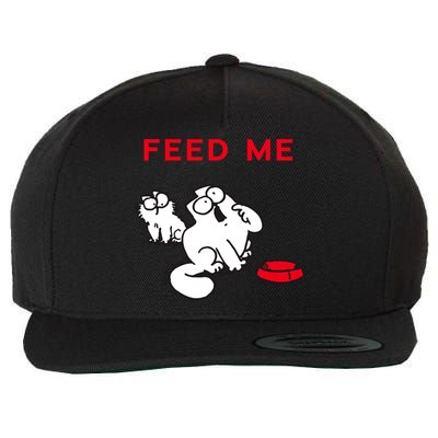 Simon's Cat Feed Me Cat Wool Snapback Cap
