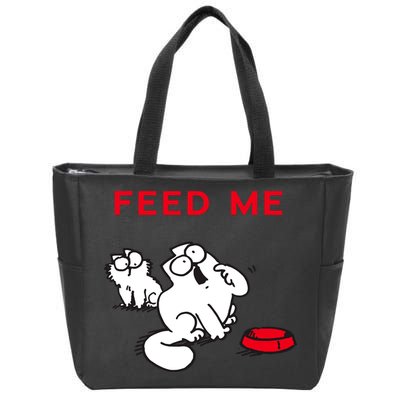 Simon's Cat Feed Me Cat Zip Tote Bag