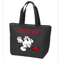 Simon's Cat Feed Me Cat Zip Tote Bag