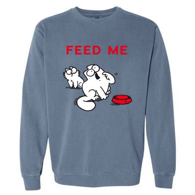 Simon's Cat Feed Me Cat Garment-Dyed Sweatshirt