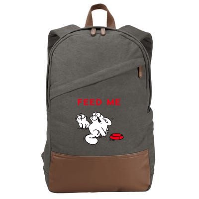 Simon's Cat Feed Me Cat Cotton Canvas Backpack