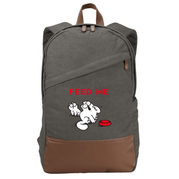 Simon's Cat Feed Me Cat Cotton Canvas Backpack