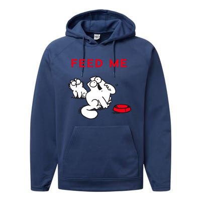 Simon's Cat Feed Me Cat Performance Fleece Hoodie