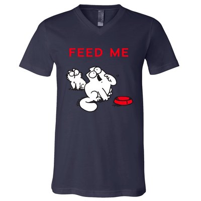 Simon's Cat Feed Me Cat V-Neck T-Shirt