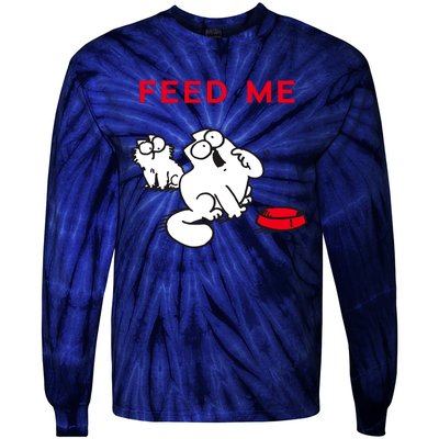 Simon's Cat Feed Me Cat Tie-Dye Long Sleeve Shirt