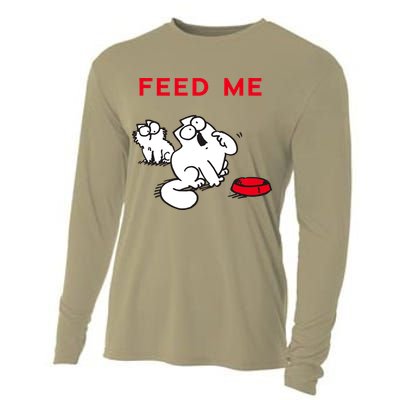 Simon's Cat Feed Me Cat Cooling Performance Long Sleeve Crew