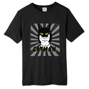 Superhero CatMan Funny Cat Dad Cat Lovers Tall Fusion ChromaSoft Performance T-Shirt