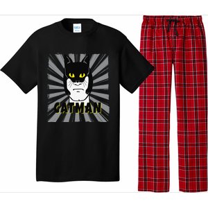 Superhero CatMan Funny Cat Dad Cat Lovers Pajama Set