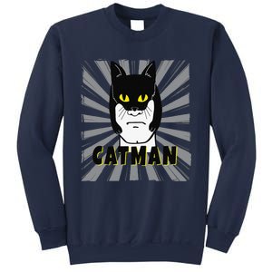 Superhero CatMan Funny Cat Dad Cat Lovers Sweatshirt