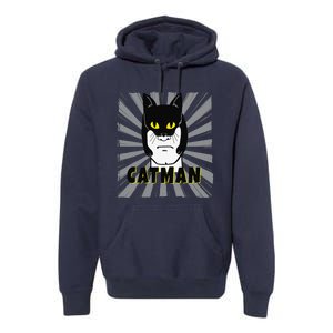 Superhero CatMan Funny Cat Dad Cat Lovers Premium Hoodie