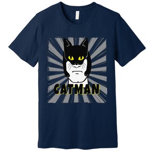 Superhero CatMan Funny Cat Dad Cat Lovers Premium T-Shirt