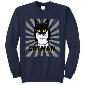 Superhero CatMan Funny Cat Dad Cat Lovers Tall Sweatshirt