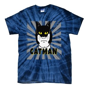 Superhero CatMan Funny Cat Dad Cat Lovers Tie-Dye T-Shirt