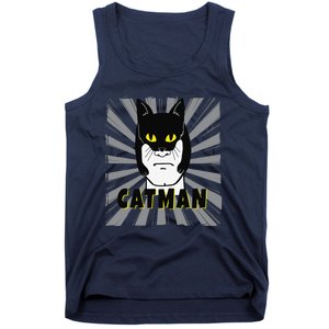 Superhero CatMan Funny Cat Dad Cat Lovers Tank Top