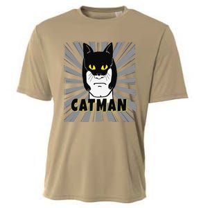 Superhero CatMan Funny Cat Dad Cat Lovers Cooling Performance Crew T-Shirt