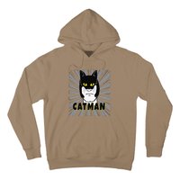 Superhero CatMan Funny Cat Dad Cat Lovers Hoodie