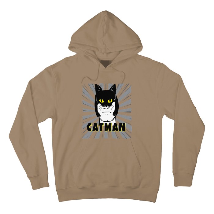 Superhero CatMan Funny Cat Dad Cat Lovers Hoodie