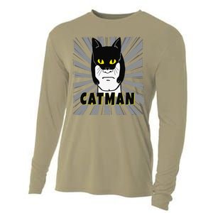 Superhero CatMan Funny Cat Dad Cat Lovers Cooling Performance Long Sleeve Crew