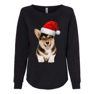 Santa Corgi Funny Gift For Dog Lovers Corgi Christmas Gift Womens California Wash Sweatshirt