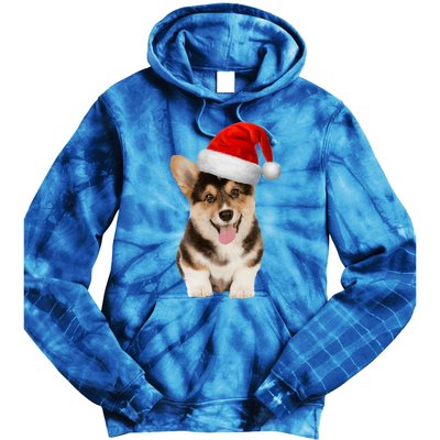 Santa Corgi Funny Gift For Dog Lovers Corgi Christmas Gift Tie Dye Hoodie