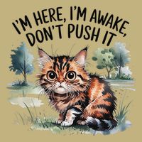 Sarcastic Cat Funny Cat Im Here Im Awake Dont Push It Mousepad