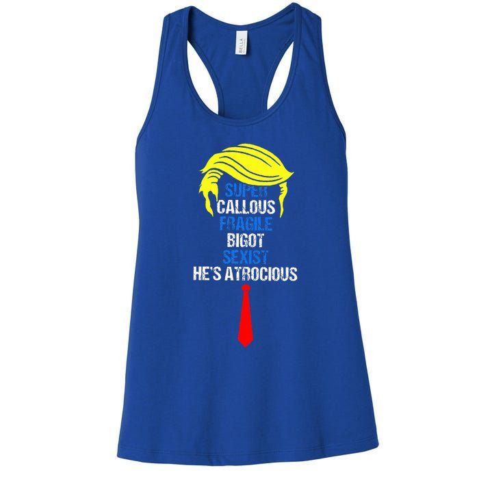 Super Callous Fragile Bigot Sexist HeS Atrocious Women's Racerback Tank