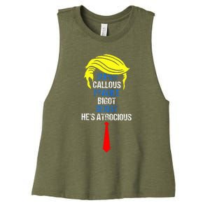 Super Callous Fragile Bigot Sexist HeS Atrocious Women's Racerback Cropped Tank