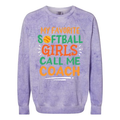 Softball Coach Gift Colorblast Crewneck Sweatshirt