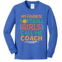 Softball Coach Gift Kids Long Sleeve Shirt