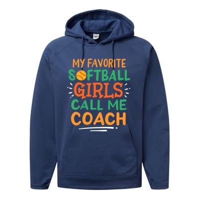 Softball Coach Gift Performance Fleece Hoodie