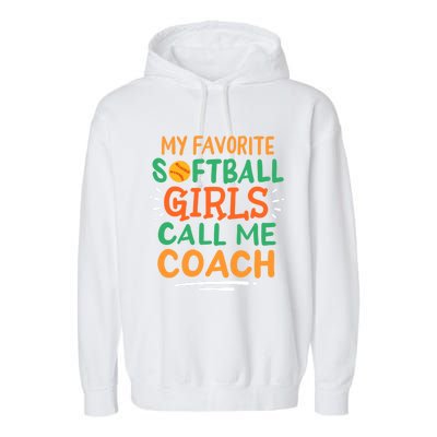 Softball Coach Gift Garment-Dyed Fleece Hoodie