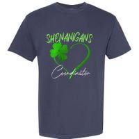 Shenanigans Coordinator Green Heart Shamrock St Patricks Day Garment-Dyed Heavyweight T-Shirt