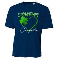 Shenanigans Coordinator Green Heart Shamrock St Patricks Day Cooling Performance Crew T-Shirt