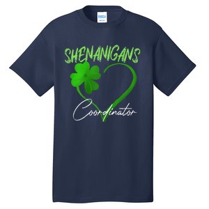 Shenanigans Coordinator Green Heart Shamrock St Patricks Day Tall T-Shirt