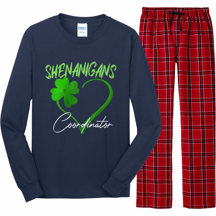 Shenanigans Coordinator Green Heart Shamrock St Patricks Day Long Sleeve Pajama Set