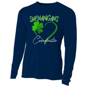 Shenanigans Coordinator Green Heart Shamrock St Patricks Day Cooling Performance Long Sleeve Crew