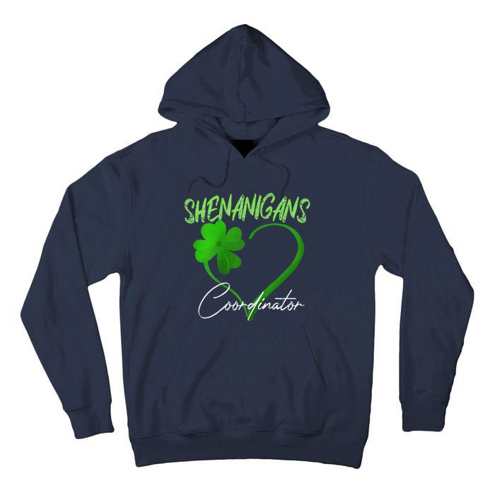 Shenanigans Coordinator Green Heart Shamrock St Patricks Day Tall Hoodie