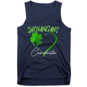 Shenanigans Coordinator Green Heart Shamrock St Patricks Day Tank Top