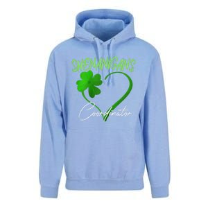 Shenanigans Coordinator Green Heart Shamrock St Patricks Day Unisex Surf Hoodie