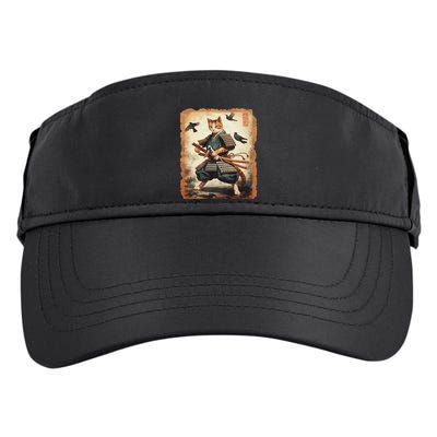 Samurai Cat Graphicwarrior Vintage Japanese Art Anime Adult Drive Performance Visor