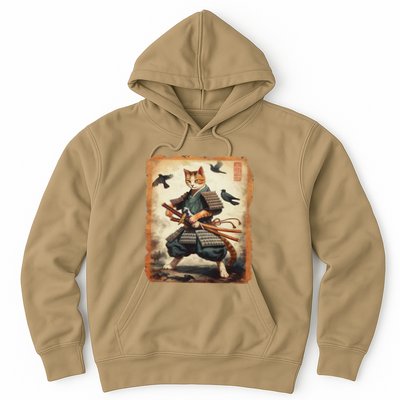 Samurai Cat Graphicwarrior Vintage Japanese Art Anime Hoodie