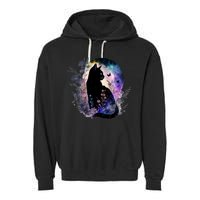 Space Cat Galaxy Cat Funny For Cat Dad Cat Mom Cat Lover Cat Alien Ufo Garment-Dyed Fleece Hoodie