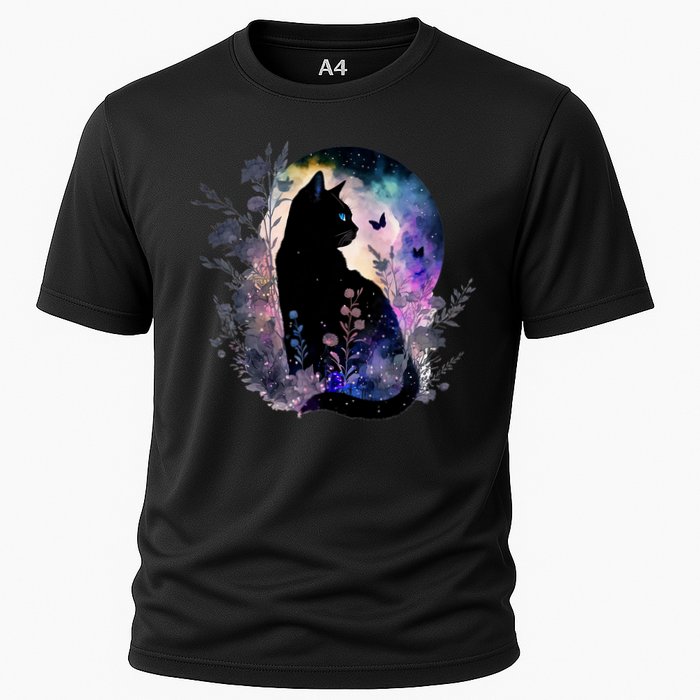 Space Cat Galaxy Cat Funny For Cat Dad Cat Mom Cat Lover Cat Alien Ufo Performance Shirt