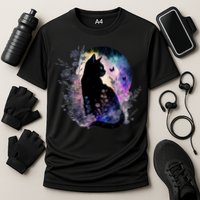 Space Cat Galaxy Cat Funny For Cat Dad Cat Mom Cat Lover Cat Alien Ufo Performance Shirt