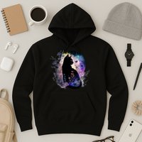Space Cat Galaxy Cat Funny For Cat Dad Cat Mom Cat Lover Cat Alien Ufo Hoodie