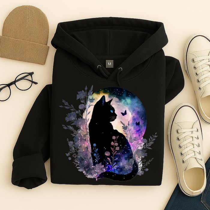 Space Cat Galaxy Cat Funny For Cat Dad Cat Mom Cat Lover Cat Alien Ufo Hoodie