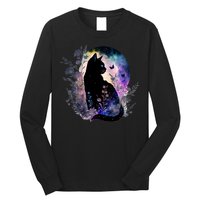 Space Cat Galaxy Cat Funny For Cat Dad Cat Mom Cat Lover Cat Alien Ufo Long Sleeve Shirt